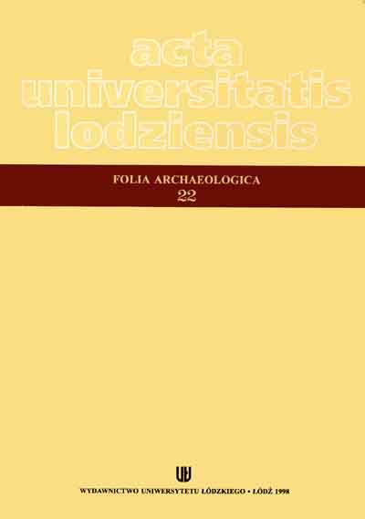 Acta Universitatis Lodziensis. Folia Archaeologica Kliknij by wrci do spisu treci