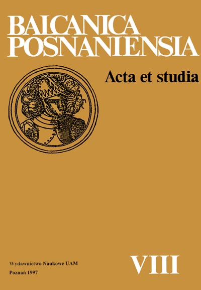 Balcanica Posnaniensia Kliknij by wrci do spisu treci