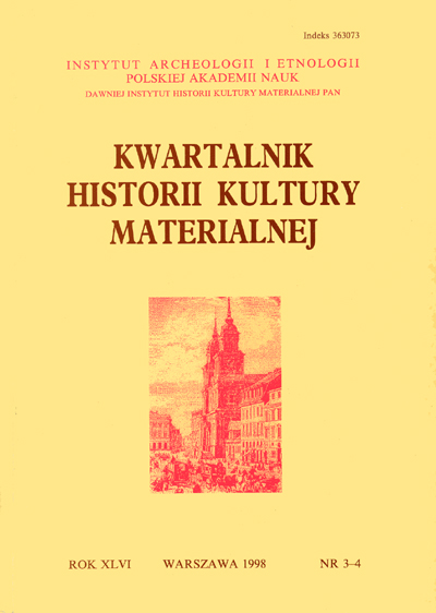 Kwartalnik Historii Kultury Materialnej - Kliknij by wrci do spisu treci