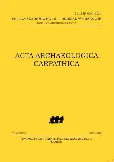 Okadka Acta Archeologica Carpatica Kliknij by wrci do spisu treci