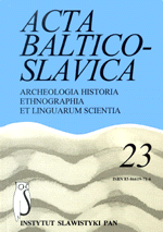 Okadka Acta Baltico-Slavico Kliknij, aby powikszy