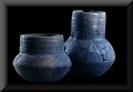 Pottery vessels with stroked decoration