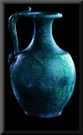 Bronze jug decorated with mitifs relating to Graeco-Roman Dionysian rituals