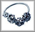 Basket-shape ear-ring, silver