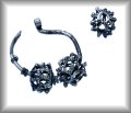 Basket-shape ear-rings, silver