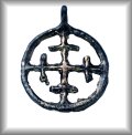 Openwork pendant embellished with a cross motif, bronze